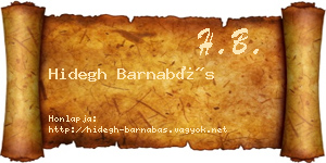 Hidegh Barnabás névjegykártya