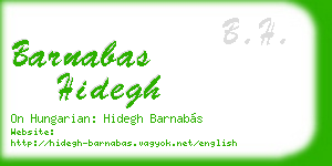 barnabas hidegh business card